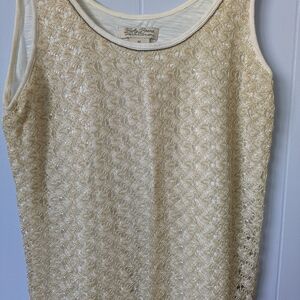 Lucky Brand Gold Sequin Sleeveless Tank Top
